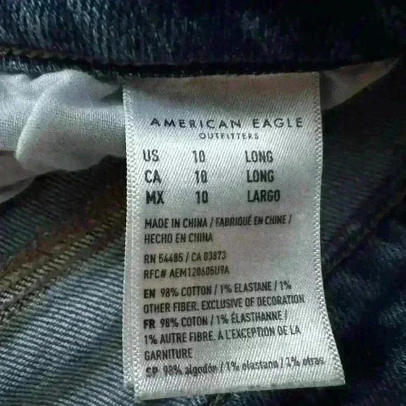 American Eagle AE Stretch Mom Jean Style 2585 Size 10L - Picture 6 of 11